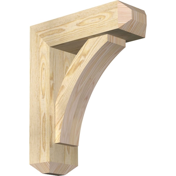 Ekena Millwork Thorton Craftsman Rough Sawn Bracket w/ Offset Brace, Douglas Fir, 6"W x 18"D x 22"H BKT0604X18X22THR04RDF - main